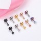 10 Pairs Stainless CZ Stud Earrings For Women Men Tragus Helix Round Heart Cubic Zirconia Flat Back Screw Back 20G Ear Piercing Set 2MM-5MM